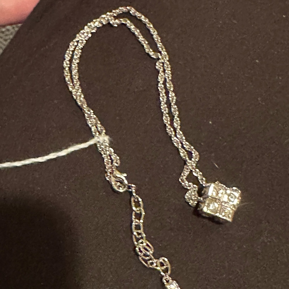Nina Ricci Silver Plated Pendant with NR logo & Swarovski Crystals